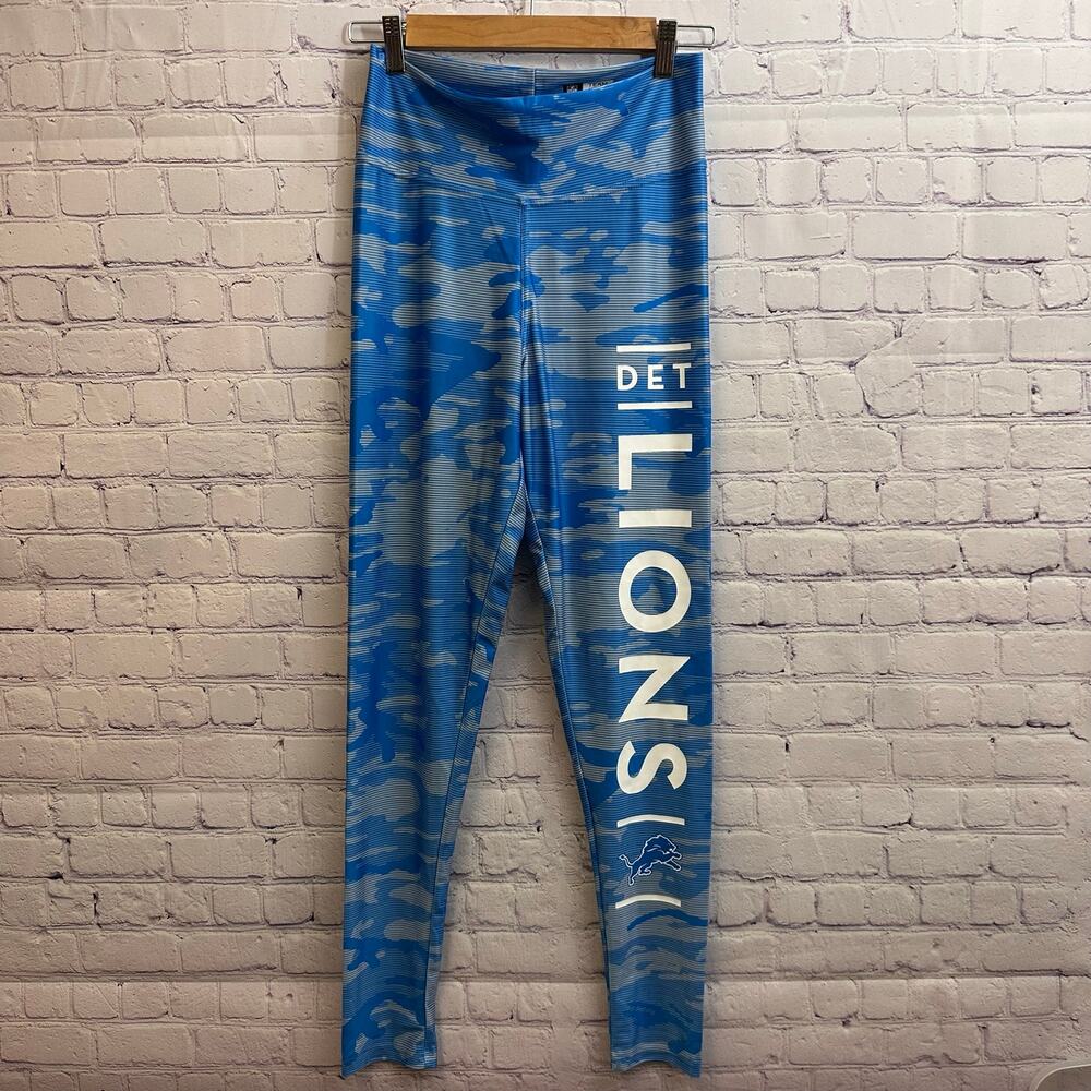 Zubaz NFL Team Apparel Detroit Lions Women's Camo Leggings Blue Gray Size Large